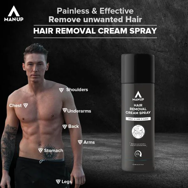 Man-Up Hair Removal Cream Spray Painless Hair Remover Spray for Chest,  Legs, Arms For Men - 200ml - JioMart