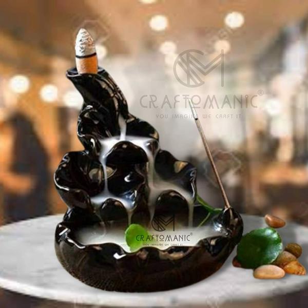 Craftomanic Polyresin Dropping Smoke Backflow Cone Incense Holder with