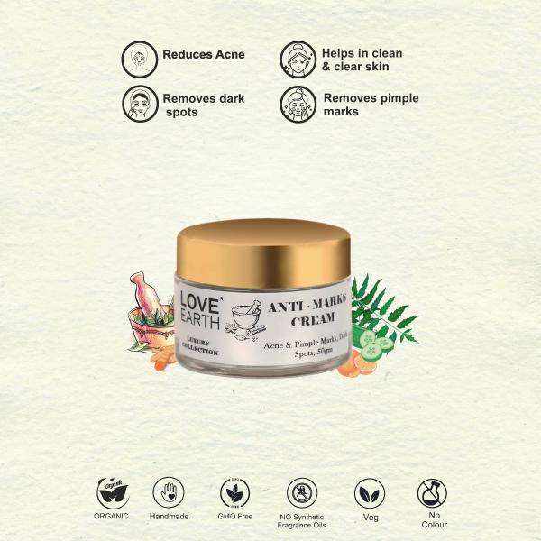 Love Earth Anti Marks Cream with Van Haldi Turmeric for Acne, Scar
