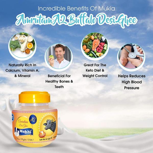 Mukhia Amrutam A2 Desi Buffalo Ghee Made with cultured curd Bilona