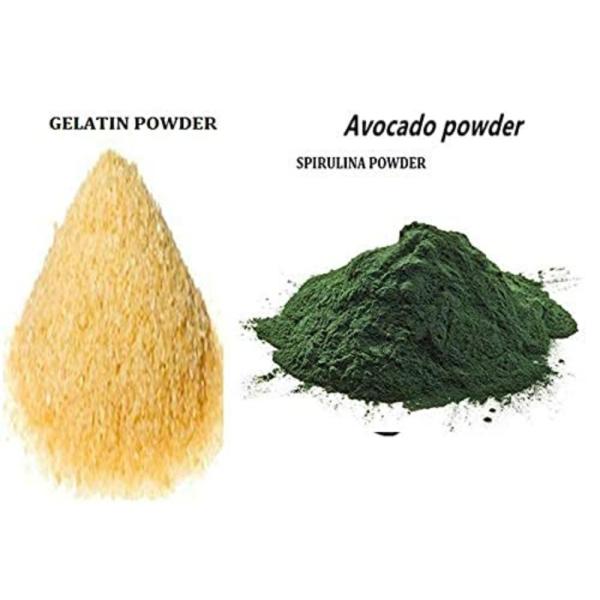 MGBN Gelatin With Spirulina Powder 2 In 1 Uses For Face Mask, Hair