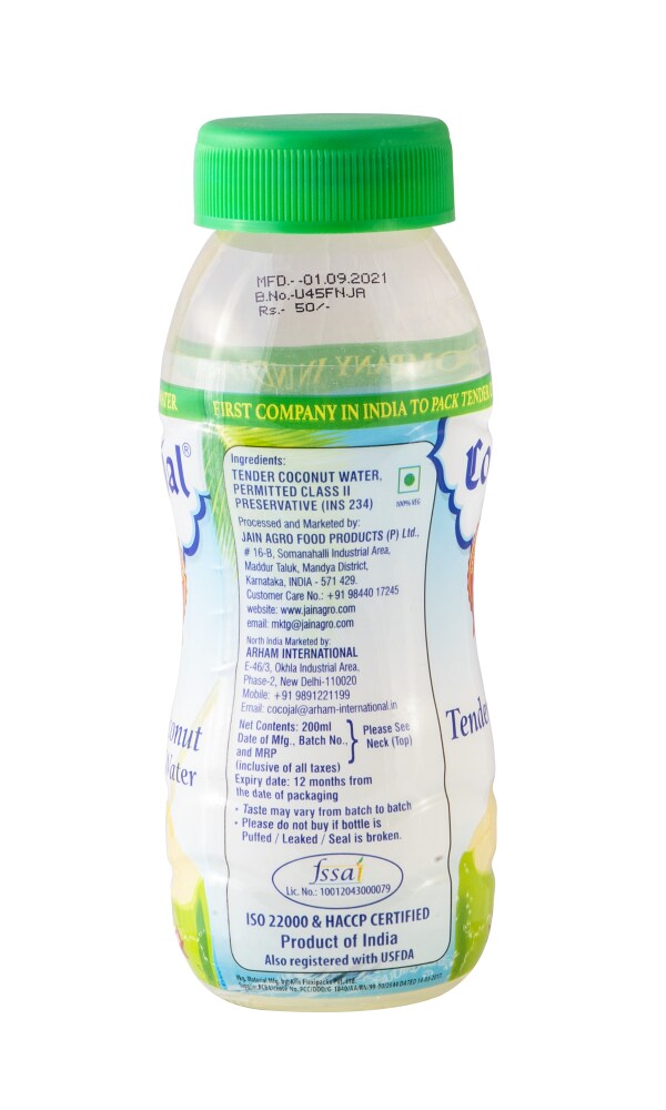 Cocojal Natural Tender Coconut Water No Added Flavours Not from