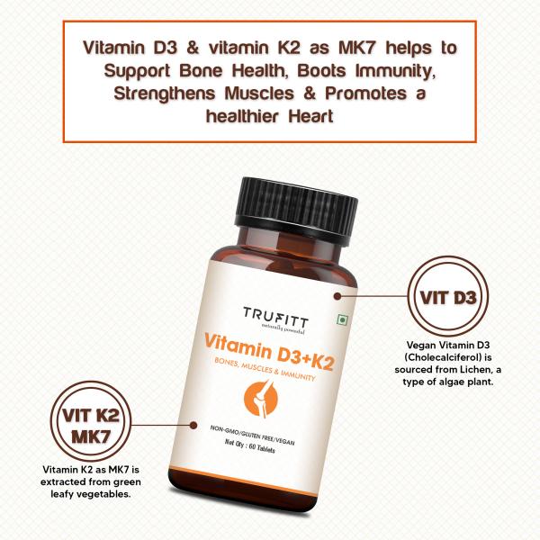 Simply Earth Trufitt Vitamin D3 K2 MK7 Plant Based Veg Vitamin D3