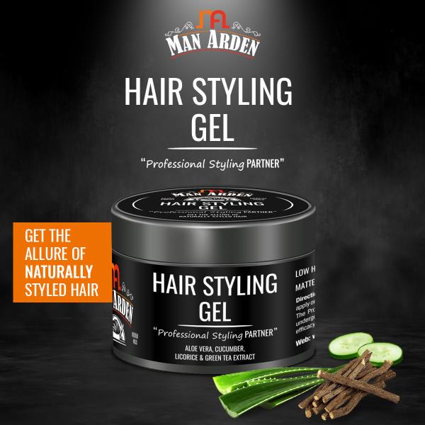 Man Arden Hair Styling Gel Professional Styling For Gloss Finish, Medium  Hold, Easy Wash Off, Anytime Re-Stylable, 50gm - JioMart
