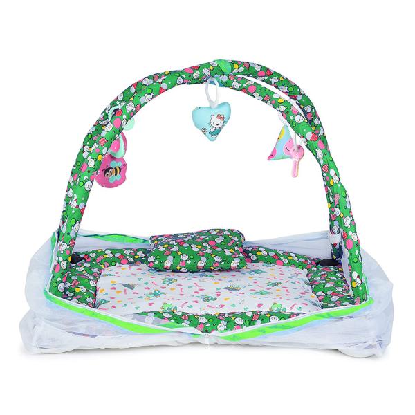 DearJoy Green Bunny Print Baby Bedding Set With Mosquito Net JioMart