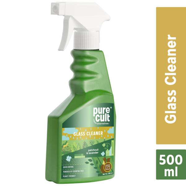 PureCult Glass Cleaner Spray for Glass Table tops, Windows & Mirrors