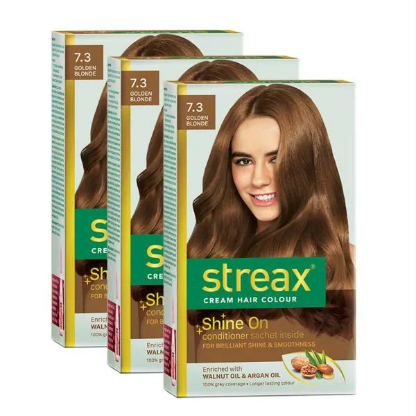 Streax Golden Blonde Hair Color For Men And Women, 120 Ml (Pack Of 3) -  JioMart