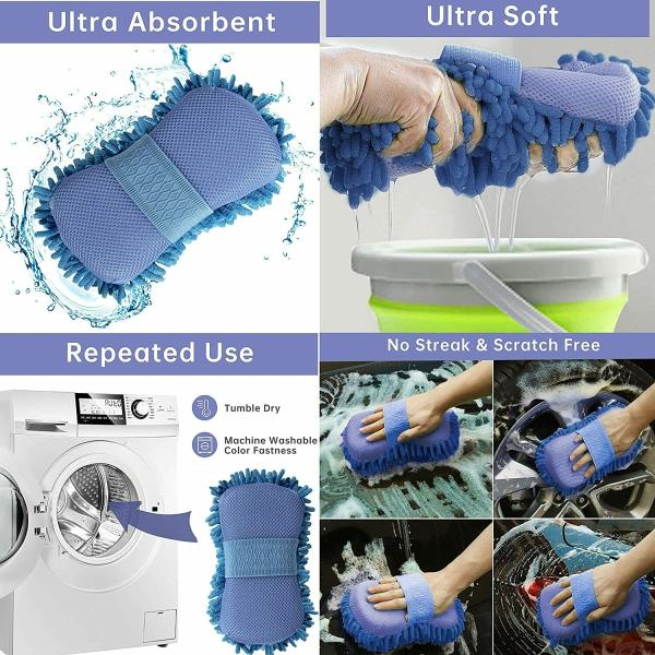 Homeleven Microfiber Hand Duster Sponge Wash and Dry Duster for intense