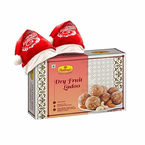 Haldiram's Nagpur Dry Fruit Ladoo (500g) with 2 Christmas Cap JioMart