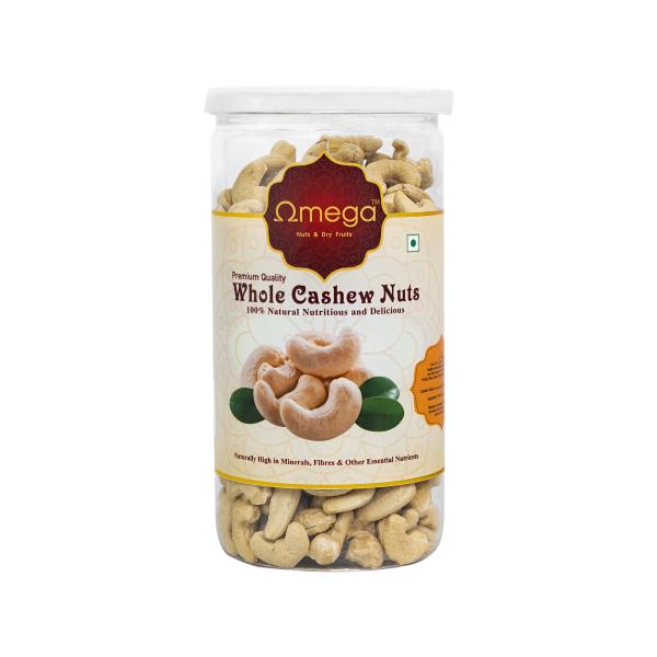 OMEGA 100 Natural Premium Whole Kaju / Cashews (400 g) JioMart