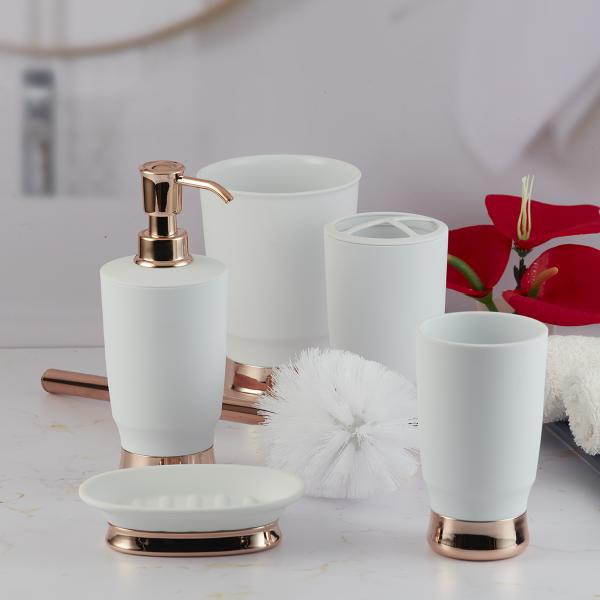 Kookee Acrylic Bathroom Accessories Set of 5, Modern Acrylic Bath Set