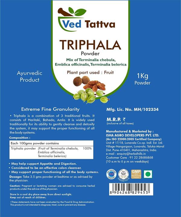 VED TATTVA Triphala Powder 1000 g (Pack of 4) JioMart