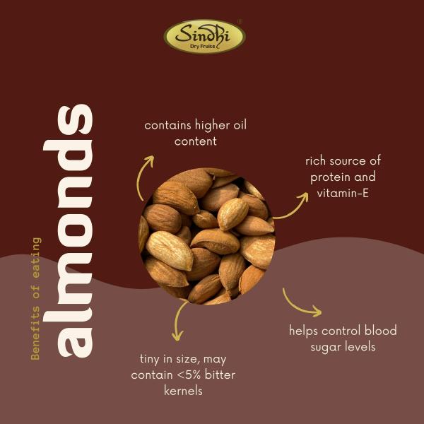 Sindhi Dry Fruits Gurbandi Badam, Premium Gurbandi Almond Giri, Desi
