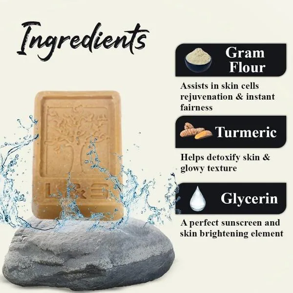 L&S Lila Handmade Besan Turmeric Soap with Glycerin, Sulphate and