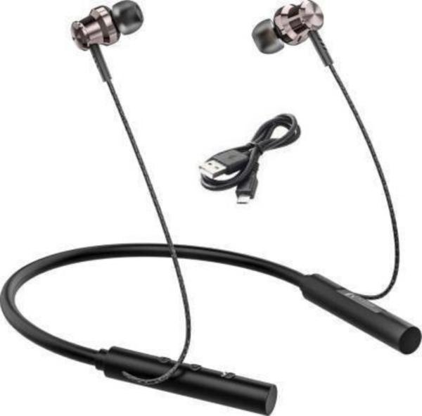 Cihlex Cxs01 Super Bass Golden Neckband Headphone Long Life Battery Bluetooth Headset (Black