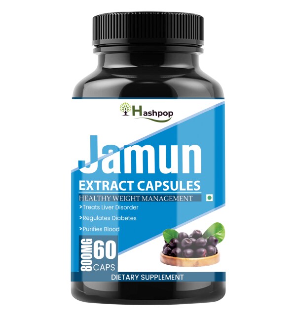 Hashpop Natural Jamun Extract Capsules 800Mg 60 Capsules JioMart