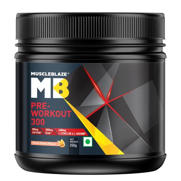 MuscleBlaze Pre Workout 300, 300 mg Caffeine, 3000 mg Citrulline (Fruit