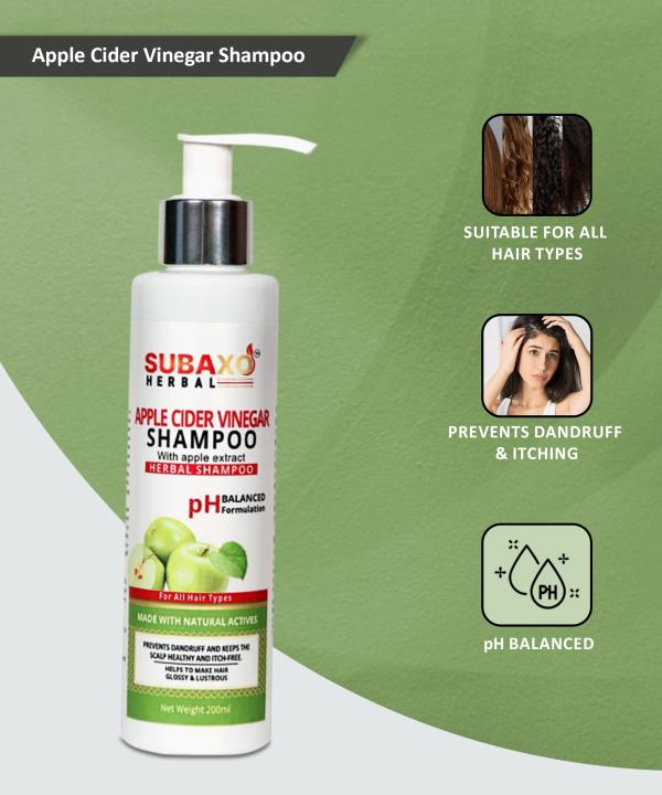 Subaxo Apple Cider Vinegar Herbal Shampoo Prevents Dandruff Prevents Hairfall Make Hair