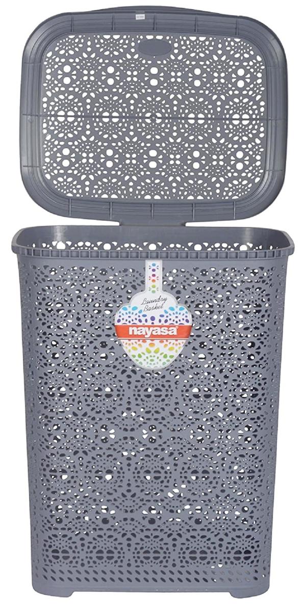 Nayasa Flower Design Laundry Basket Medium JioMart