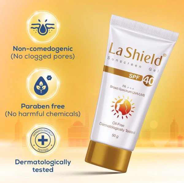 La Shield SPF 40+ & PA+++ Anti Acne Sunscreen Gel 50g JioMart