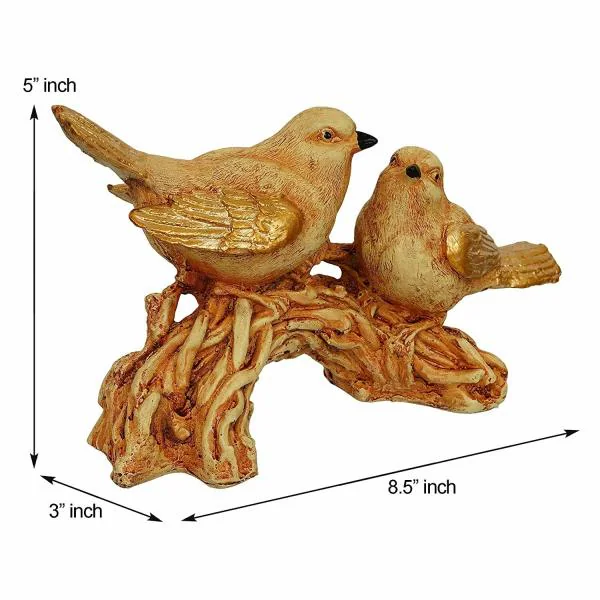 elkart Premium 2 Birds Sitting On Tree Branch Polyresin Statue Showpiece JioMart