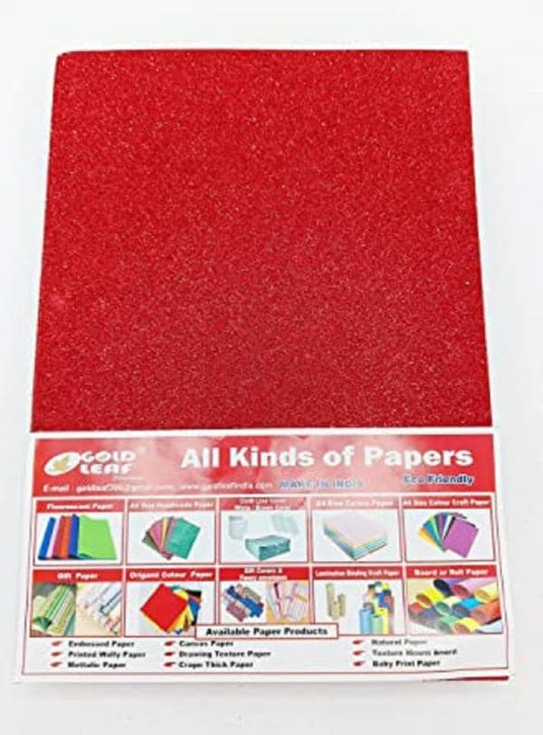 MSGH A4 Size EVA Foam Glitter Sheets Of Assorted Colors For Art And Craft ( Black