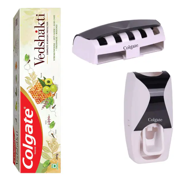 Colgate Swarna Vedshakti Toothpaste200g+Free wall mount automatic