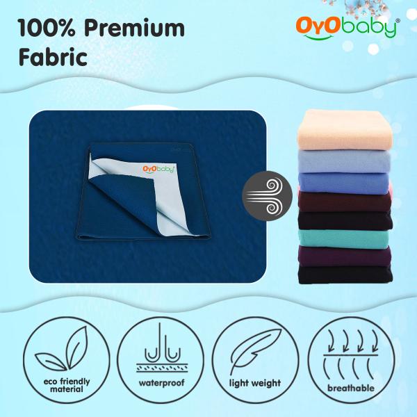 OYO Baby Waterproof Bed Protector Baby Dry Sheet, Extra Large, Sea Blue