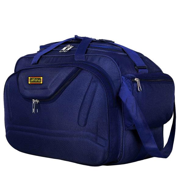 Alfisha Navy Blue Nylon Duffle Bag With Roller Wheels 55 L JioMart