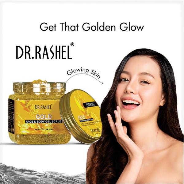 DR.RASHEL GOLD FACE & BODY GEL SCRUB, PURIFYING, LIGHTENING, PROTECT