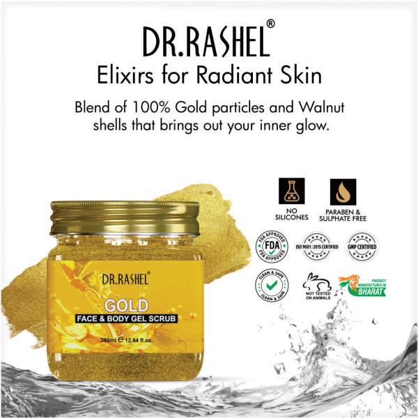 DR.RASHEL GOLD FACE & BODY GEL SCRUB, PURIFYING, LIGHTENING, PROTECT