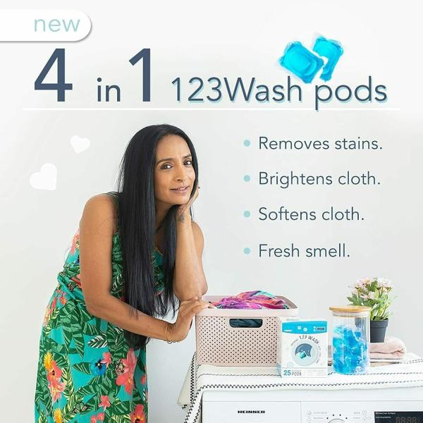 123Wash Laundry Detergent Pods for Washing Machine 4 in 1 Benefits
