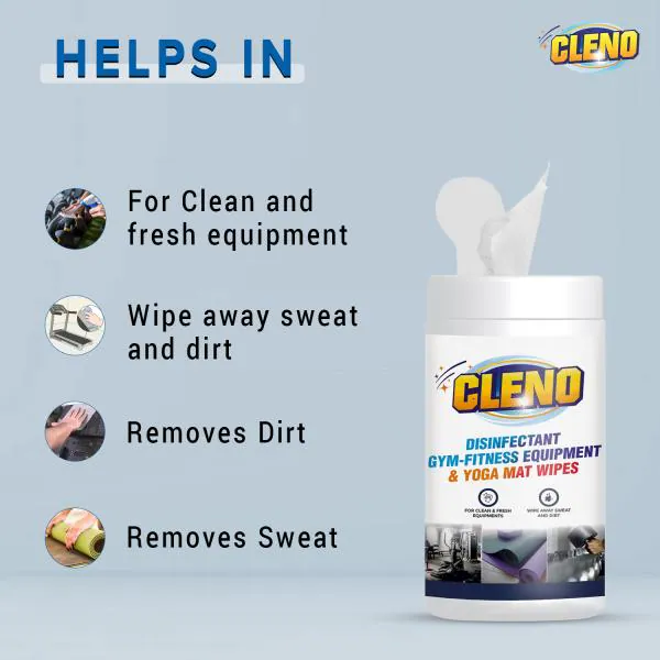 Cleno Disinfectant Gym Fitness Wet Wipes 50 Wipes ( Redy to Use