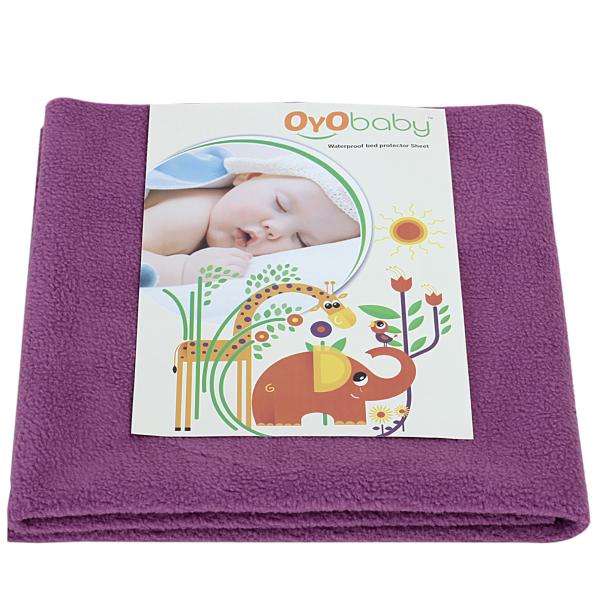 OYO BABY Waterproof Bed Protector Baby Dry Sheet, Large, Rani Pink (140