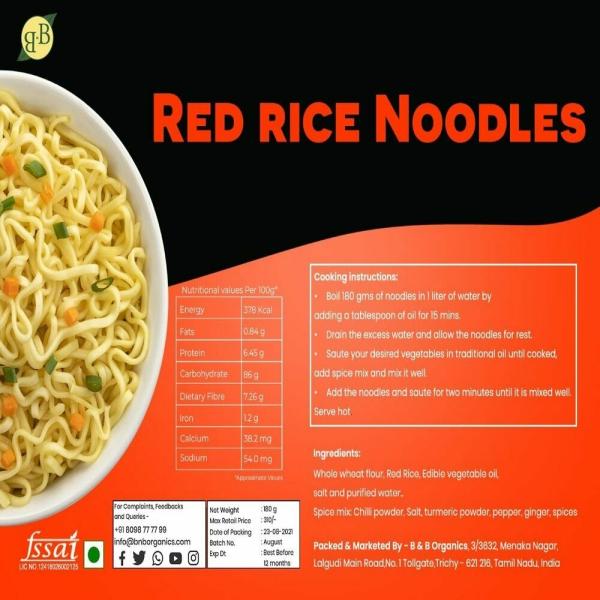 B&B Organics Red Rice Noodles 180 g (Pack of 3) JioMart