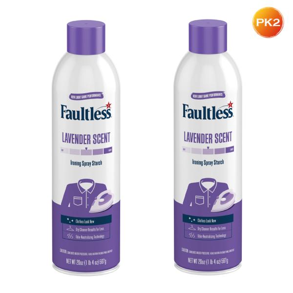 Faultless Lavender Scent Ironing Spray Starch Fabric Stiffener (1134 g) Pack of 2 JioMart