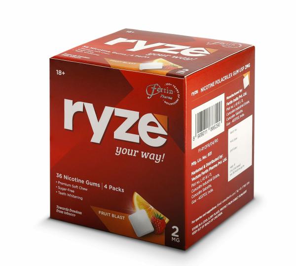 RYZE Nicotine Gum Fruit Blast Smoking Cessation Pack Of 4 JioMart