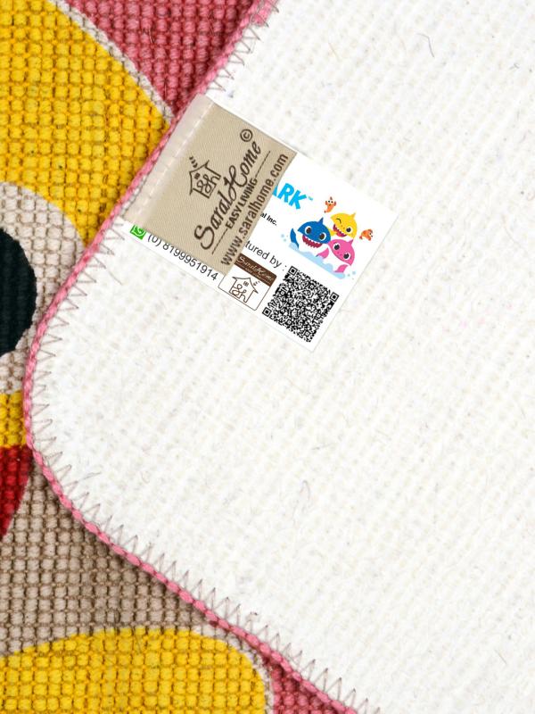 Saral Home Easy Living Pink Jute Baby Shark Anti Skid Door Mat 40x60 cm