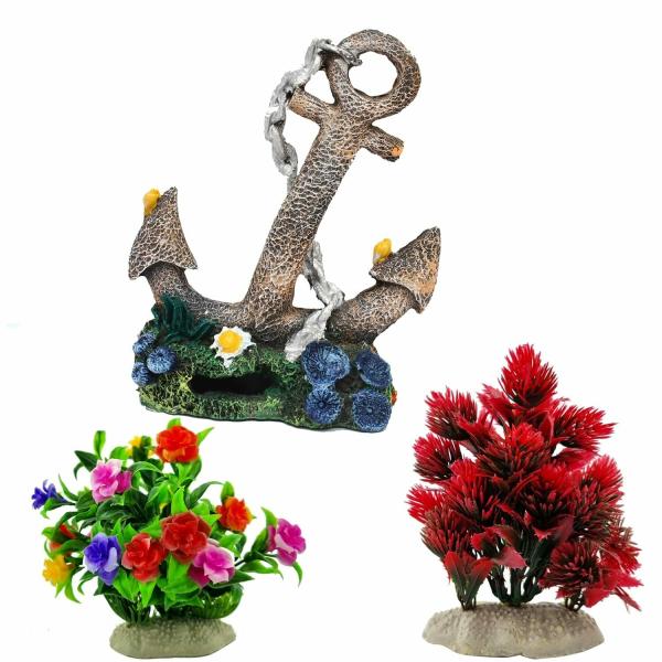Jainsons Pet products Aquarium Fish Tank Decoration Plastic 2 Plants