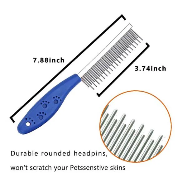 Emily Pets Stainless Steel Teeth Shedding Comb for Dogs & Cats,Small