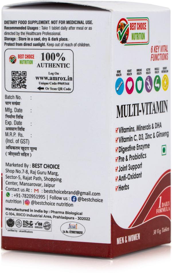 Best Choice Nutrition Multivitamin Tablets 30 Tablet JioMart