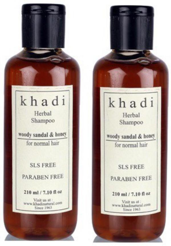 Khadi Herbal Herbal Woody Sandal And Honey Shampoo 420 ml (Pack of 2