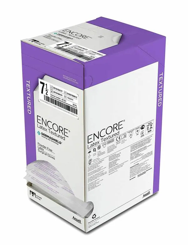 Ansell Encore Latex Textured Powder Free Sterile Surgical Gloves With