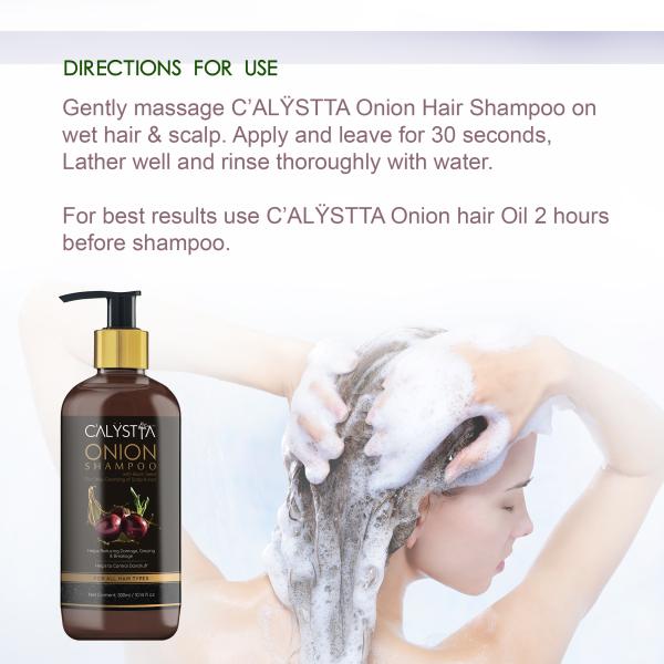 CALYSTTA Onion Shampoo for Hair Growth and Hair Fall Control with Red Onion  & Black Seed Extract - Paraben & Sulphate free - 300 ml - JioMart