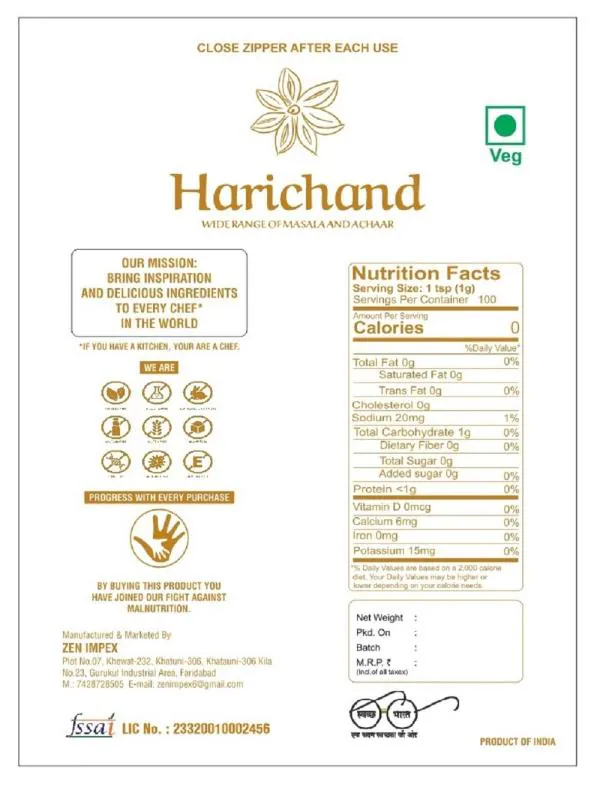 Hari Chand Organic Whole Spices Garam Masala, Choti Elaici, Badi Elichi
