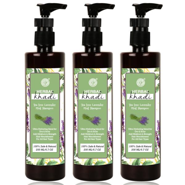 Herbal Khadi Tea Tree Lavendar Mint Herbal Shampoo For Dandruff, Dry