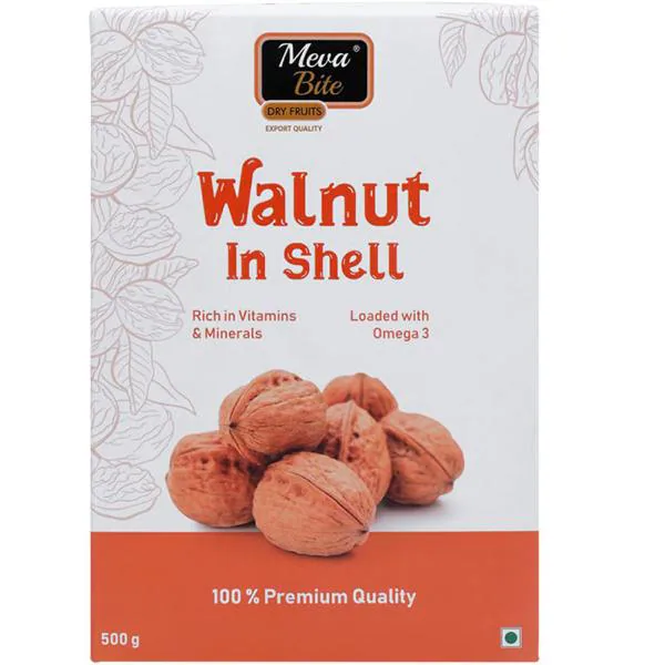 MEVABITE Chilean Organic Walnuts In Shell 500gm (Box Packing) JioMart