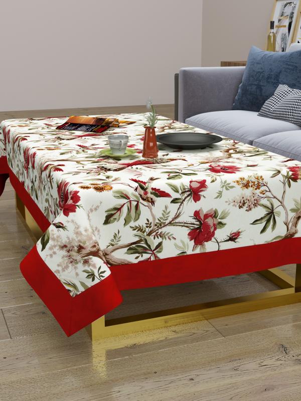 The Home Story 100 Cotton Centre Table Cover; 40x60 Inches; Floral