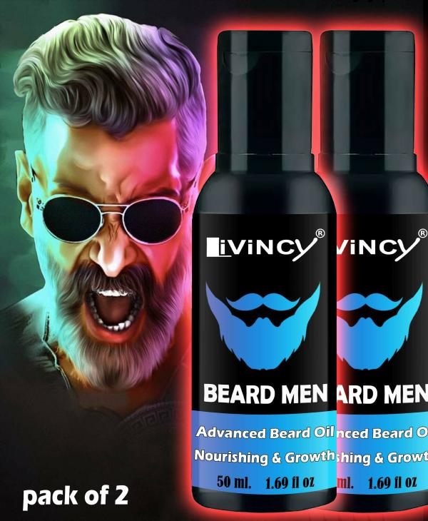 Livincy Vitamin E Strong Beard And Mustache Hair Oil For Men 50 Ml Each