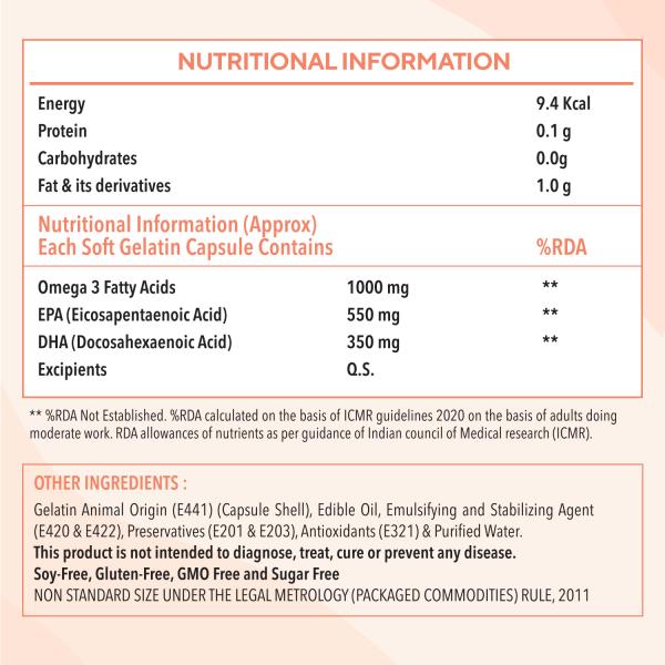 Zingavita Triple Strength Omega 3 Fish Oil Capsule 1000 mg (550 Mg EPA